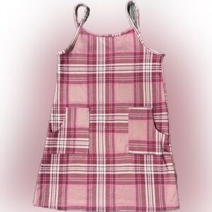 Btween Pink Plaid Strap Mini Dress, Girls Size 8